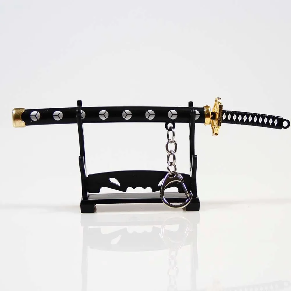 Mini Katana Mini Sword With Plastic Stand Samurai Sword Metal Weapon Model Toy Katana Anime Swords Keychain
