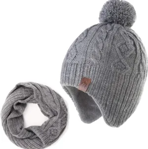Moon Kitty Boys Winter Hats and Scarf Set Toddler Beanies Set for Boys Winter