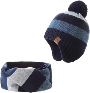 Moon Kitty Boys Winter Hats and Scarf Set Toddler Beanies Set for Boys Winter