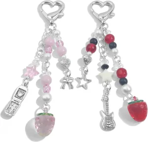 Novelty keychains Aesthetic Y2K Keychain Charms Stylish Keychains Accessories for Women Bag Purse Gifts