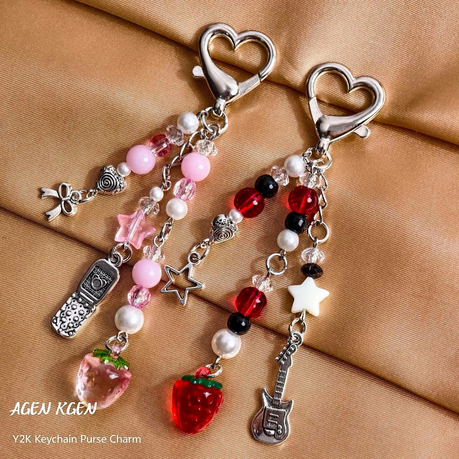 Novelty keychains Aesthetic Y2K Keychain Charms Stylish Keychains Accessories for Women Bag Purse Gifts