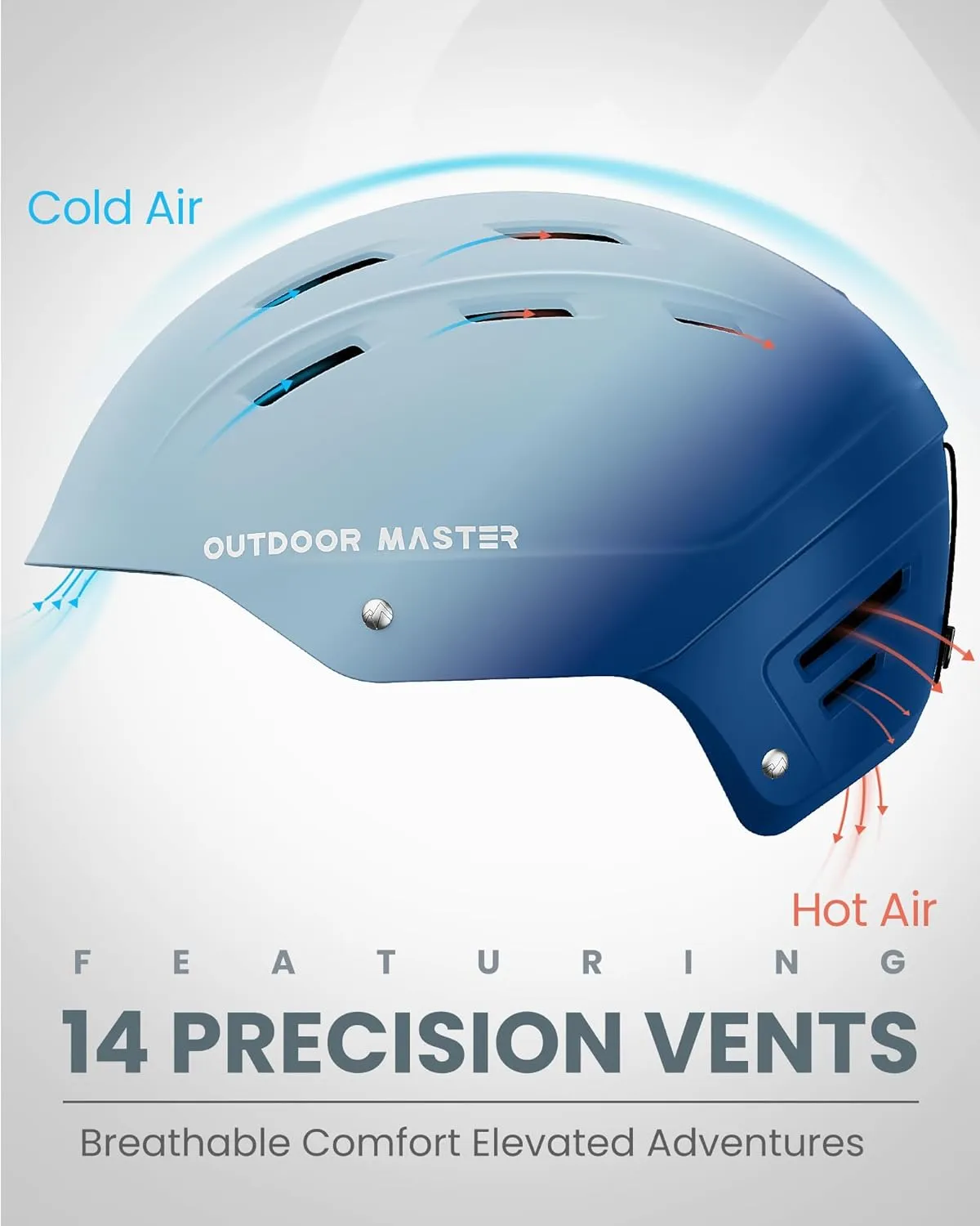 OutdoorMaster Kelvin II Ski Helmet - Snow Sport Helmet Snowboard Helmet for Men Women & Youth