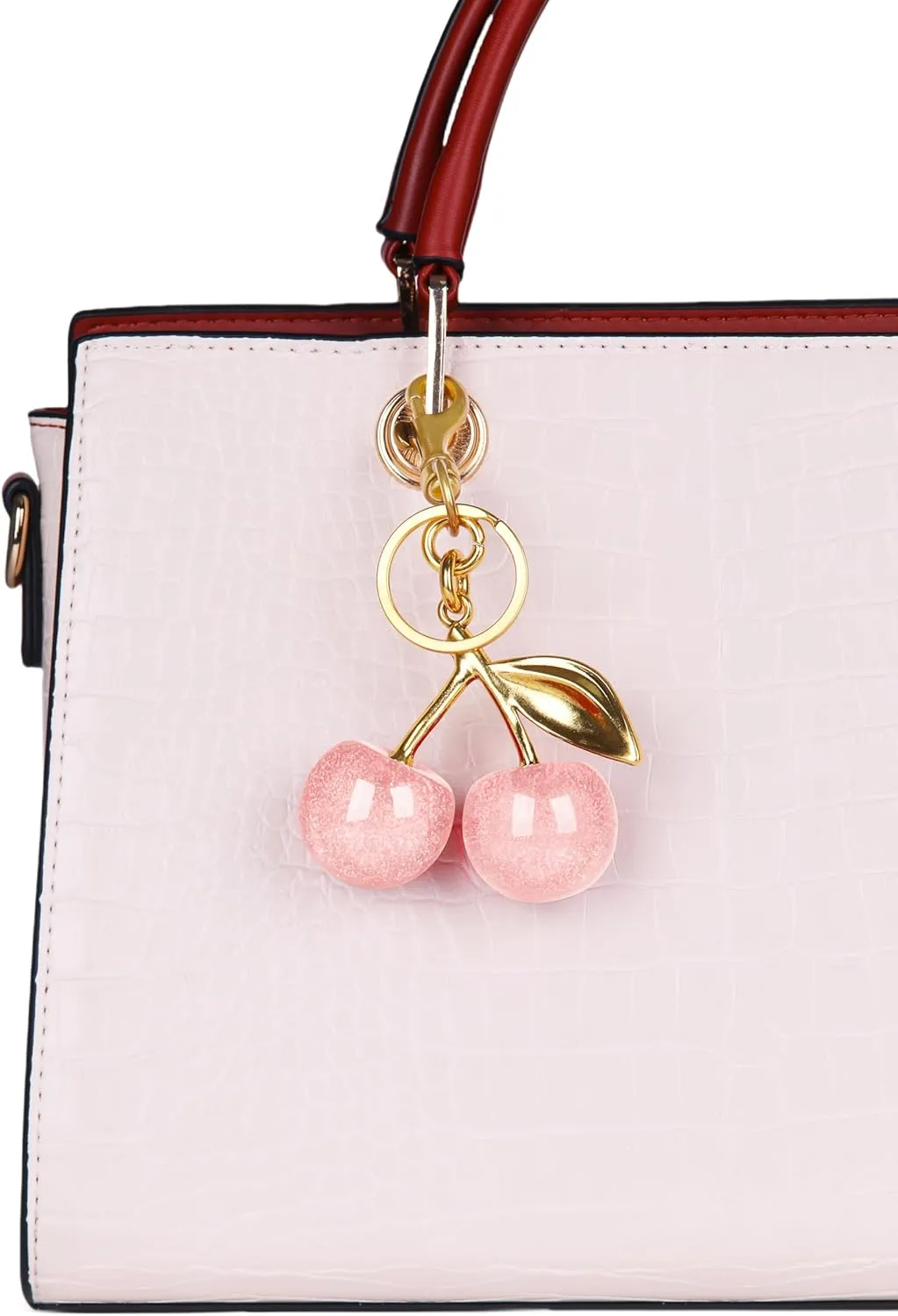 OVRUNS Cherry Bag Charm Cute Cherry Accessories Sparkling Purse Charms for Women