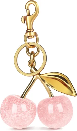 OVRUNS Cherry Bag Charm Cute Cherry Accessories Sparkling Purse Charms for Women