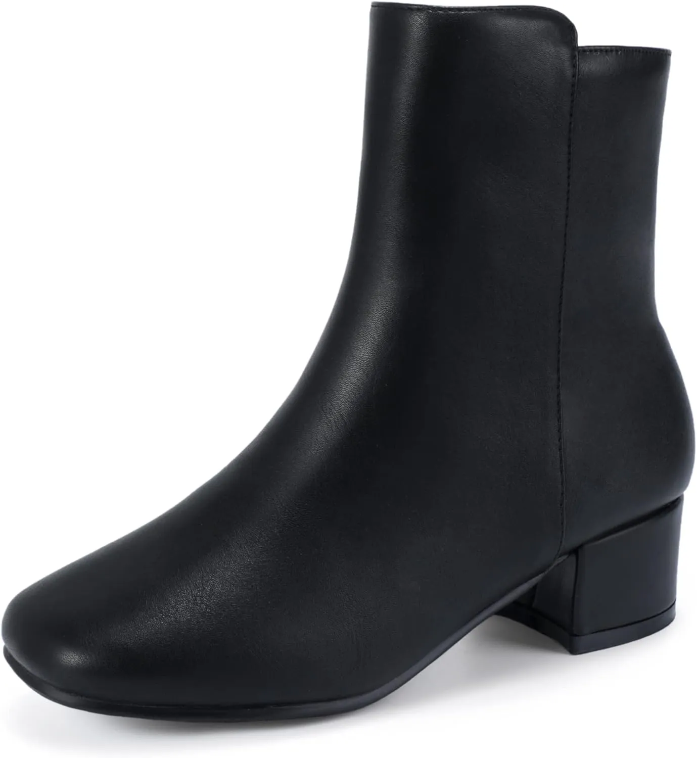 PANDANINJIA Alyssa Girls Fashion Boots Square-Toe Dress Boots Low Heel Ankle Booties with Zipper for Toddler Little Kids Big Kids