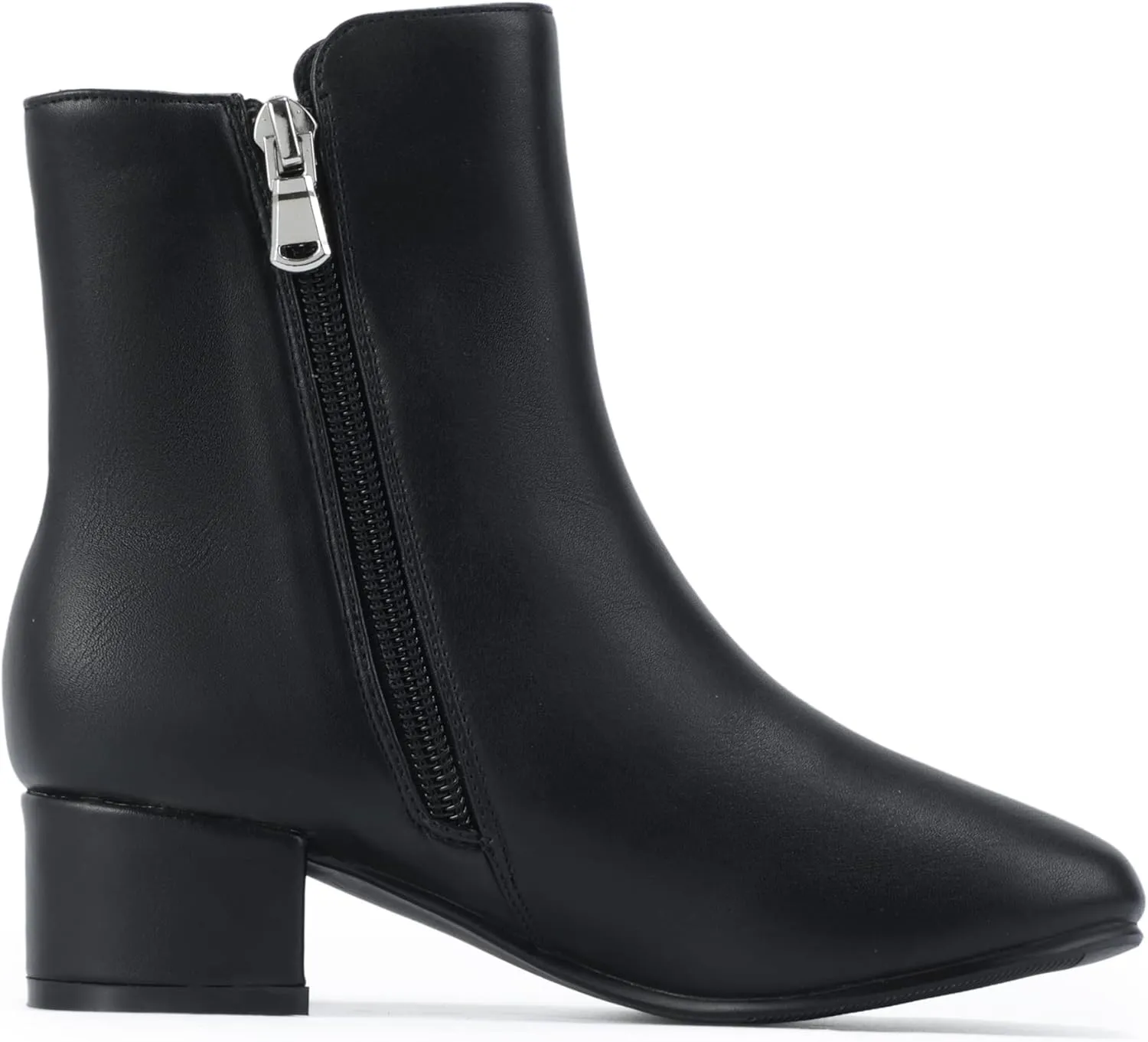 PANDANINJIA Alyssa Girls Fashion Boots Square-Toe Dress Boots Low Heel Ankle Booties with Zipper for Toddler Little Kids Big Kids