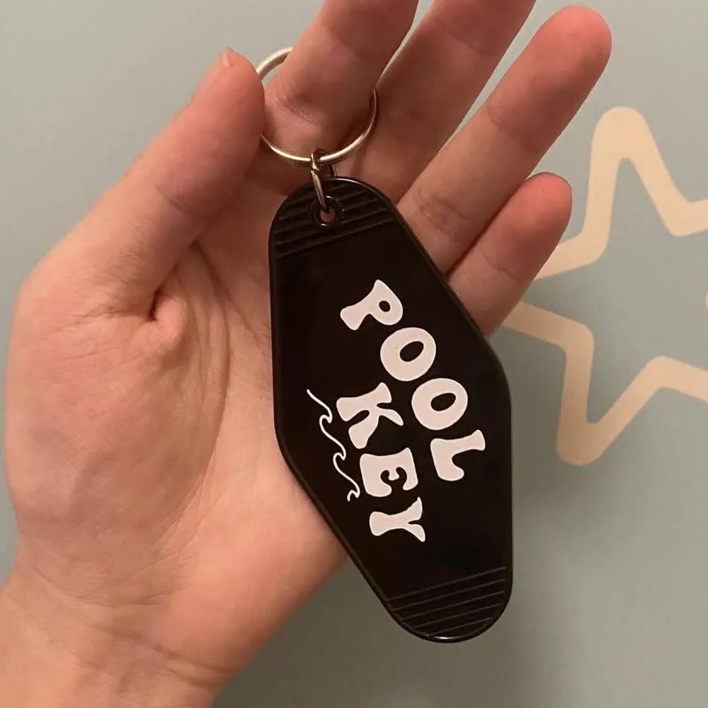 Pool Key Keychain Plastic Vintage Motel Keychain Key Tag Pool Accessories for Women Men