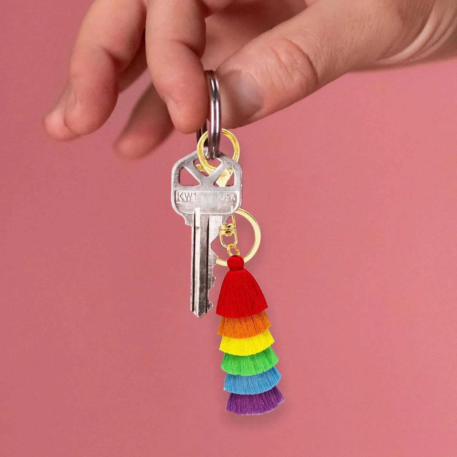 Pride Flag Keychain LGBTQ Accessories Rainbow Keychains LGBT Pride Bag Charm Purse Charms for Handbags Pride Stuff