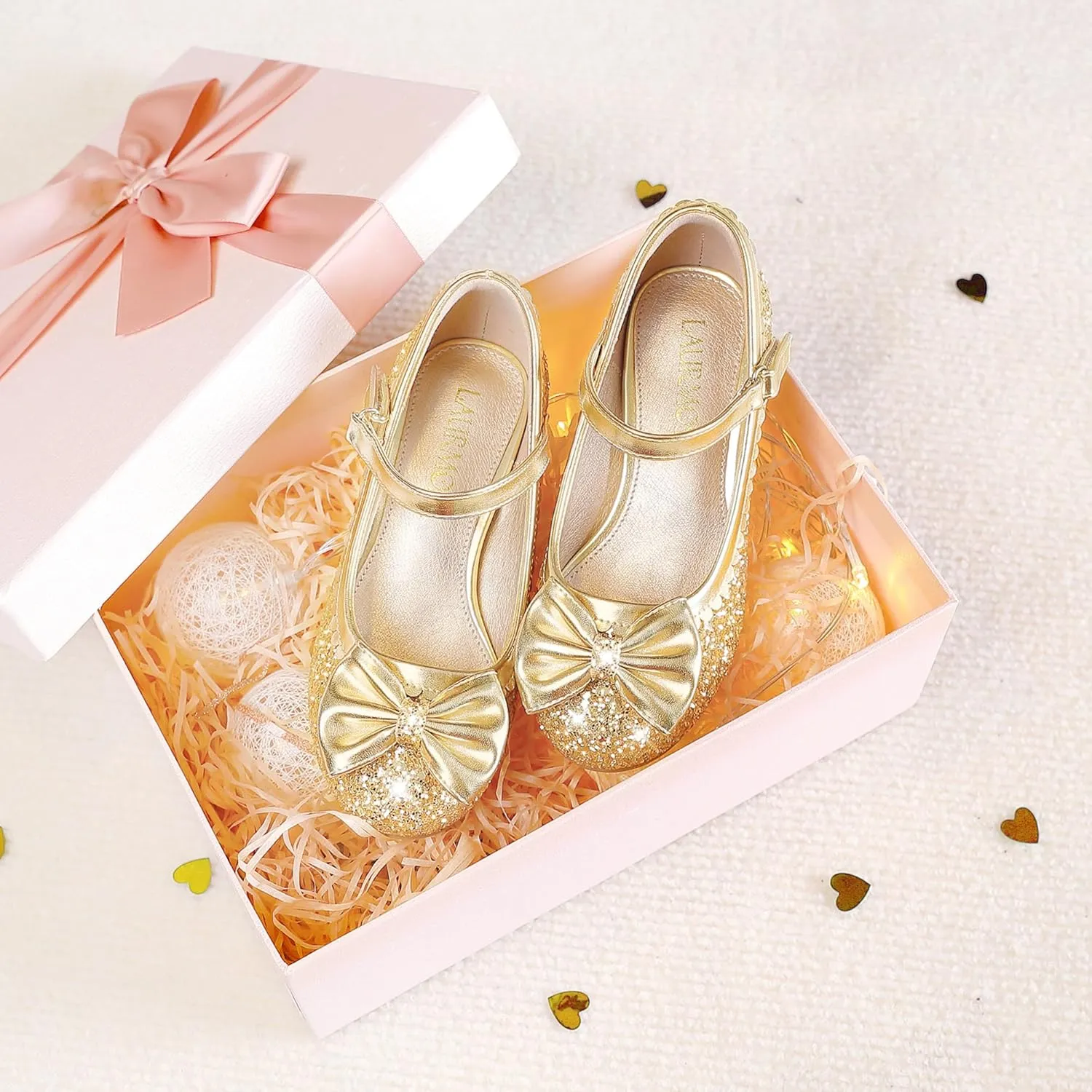 Princess Shoes High Heel Toddler Girls Dress Shoes Cute Bowknot Sparkle Mary Jane Flower Girls Wedding Birthday Party Prom for Little Big Kids