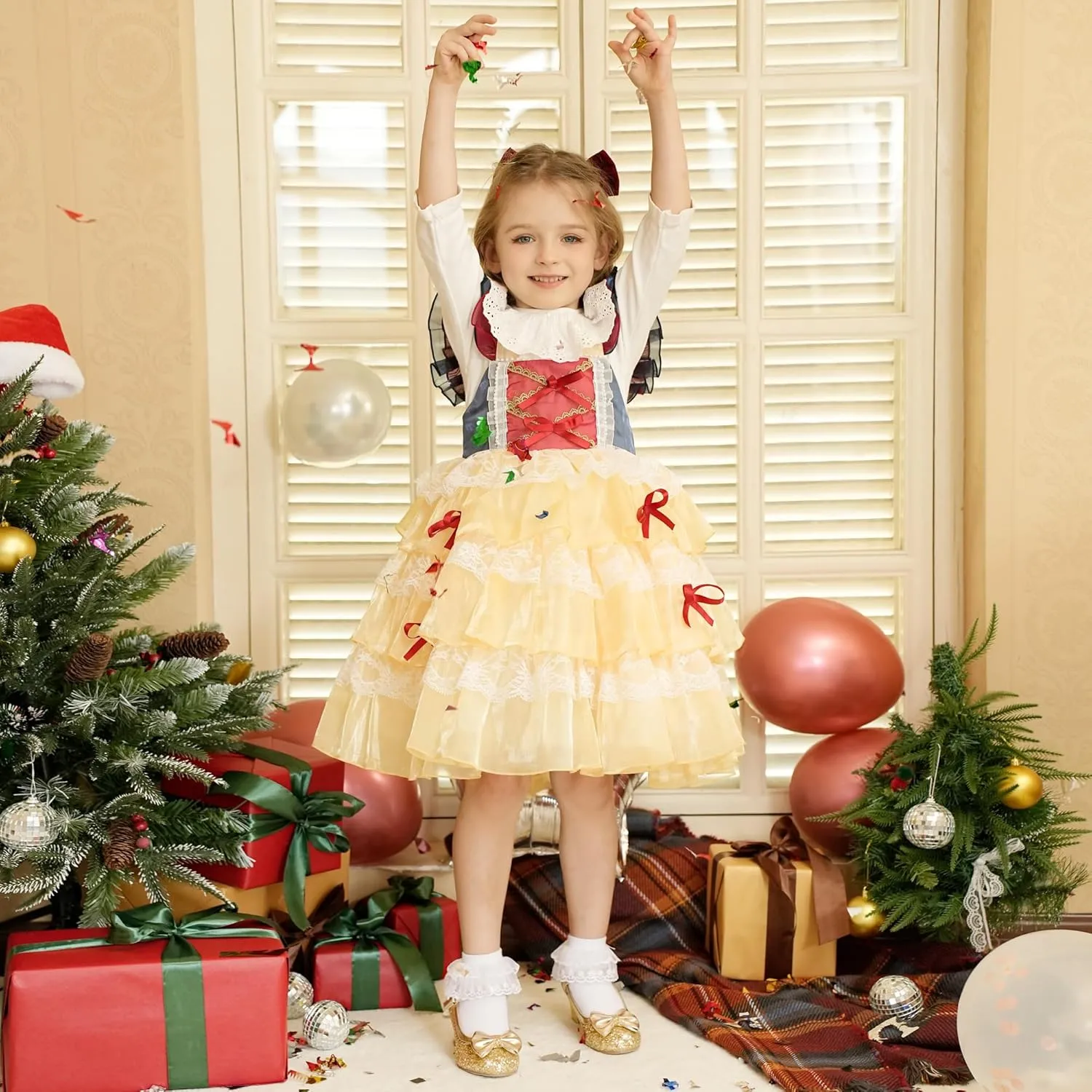 Princess Shoes High Heel Toddler Girls Dress Shoes Cute Bowknot Sparkle Mary Jane Flower Girls Wedding Birthday Party Prom for Little Big Kids