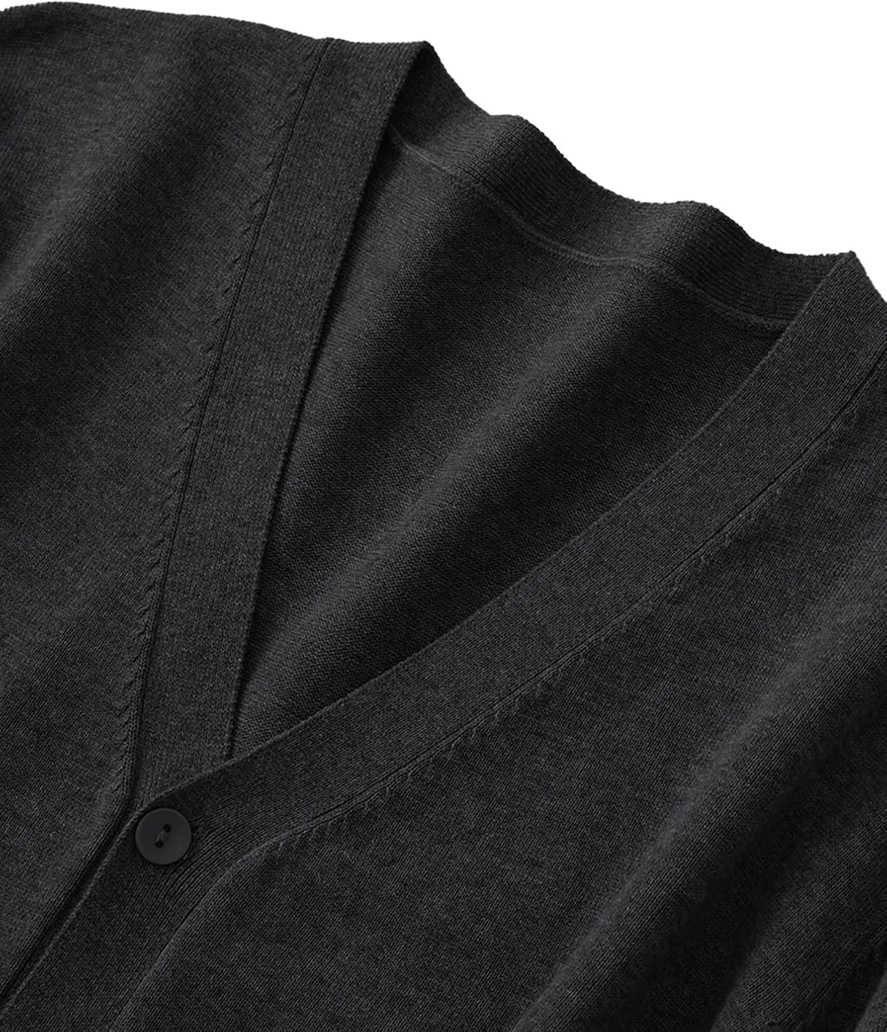 QUALFORT Men's 100% Cotton Cardigan Sweater Casual V-Neck Button Down Knitted Outerwear with Pockets