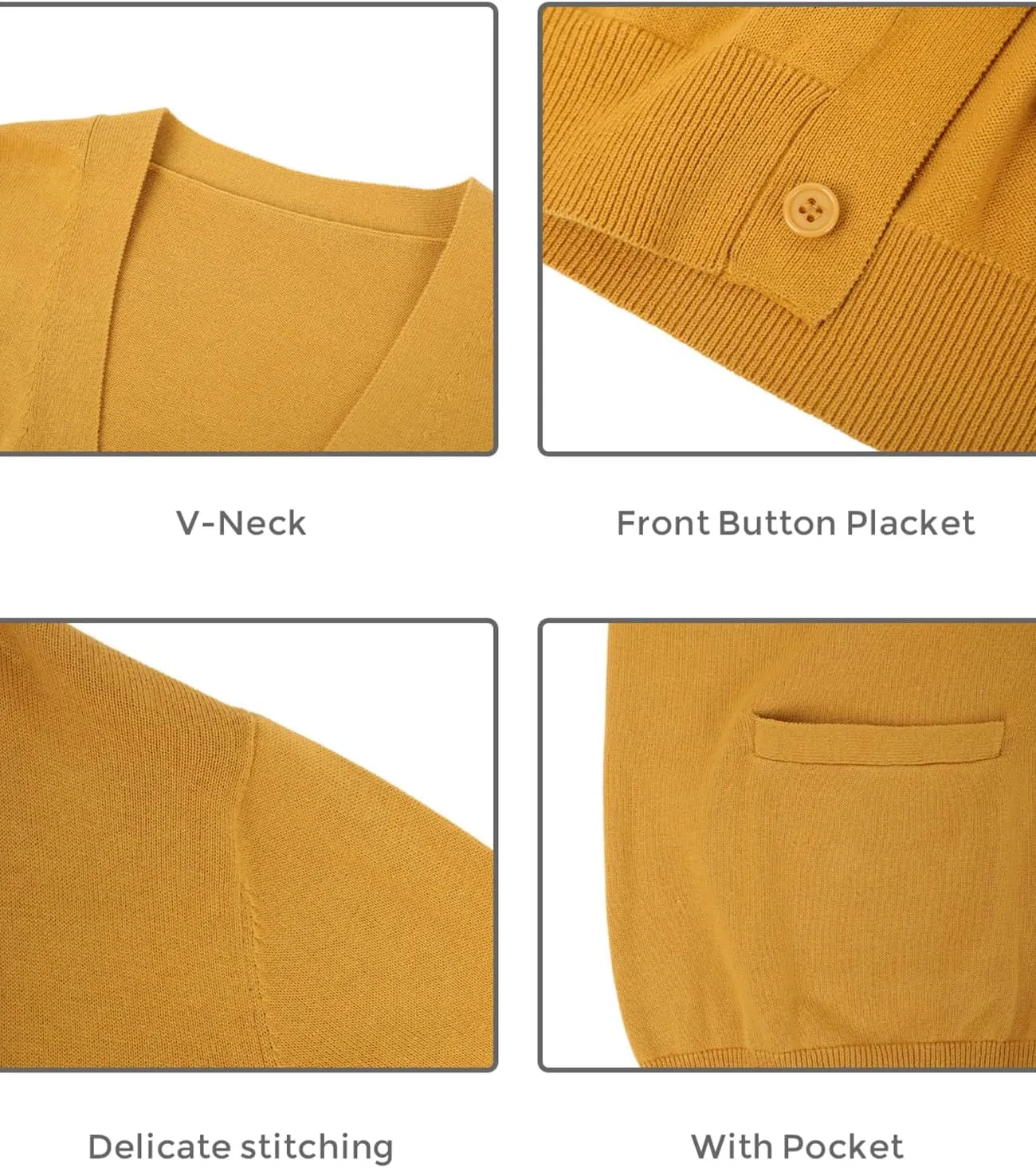 QUALFORT Men's 100% Cotton Cardigan Sweater Casual V-Neck Button Down Knitted Outerwear with Pockets