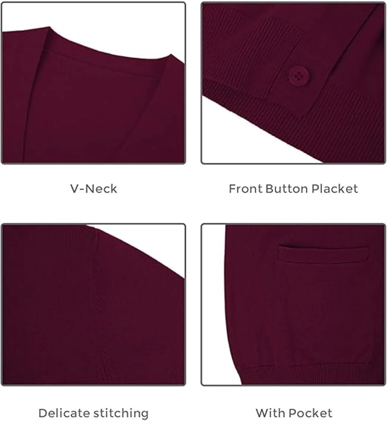 QUALFORT Men's 100% Cotton Cardigan Sweater Casual V-Neck Button Down Knitted Outerwear with Pockets