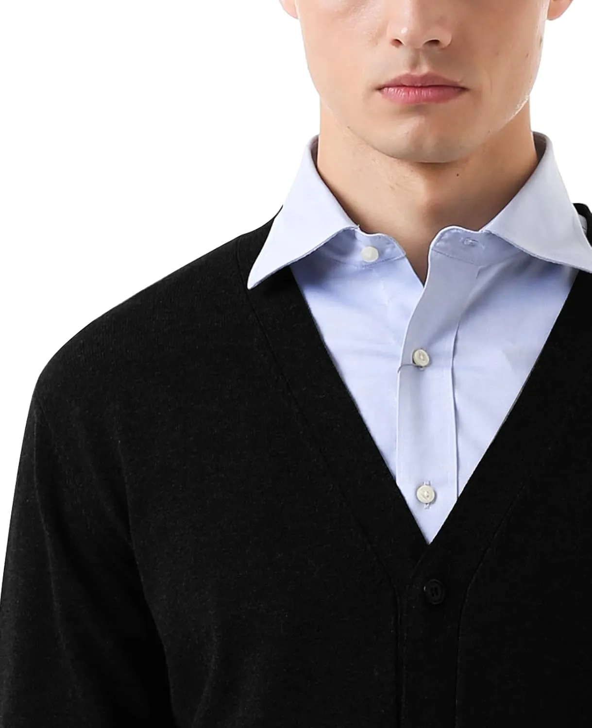 QUALFORT Men's 100% Cotton Cardigan Sweater Casual V-Neck Button Down Knitted Outerwear with Pockets