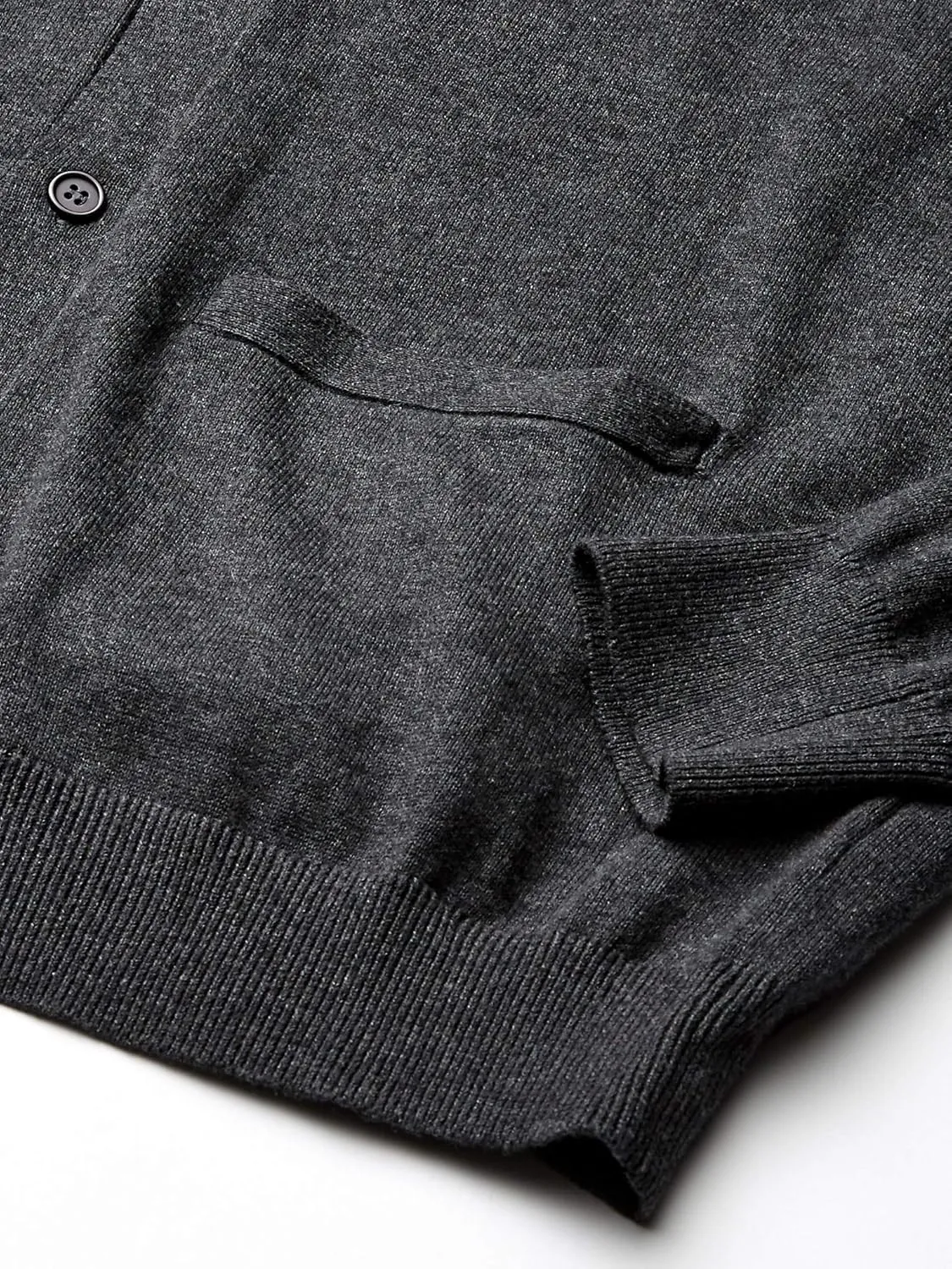 QUALFORT Men's 100% Cotton Cardigan Sweater Casual V-Neck Button Down Knitted Outerwear with Pockets