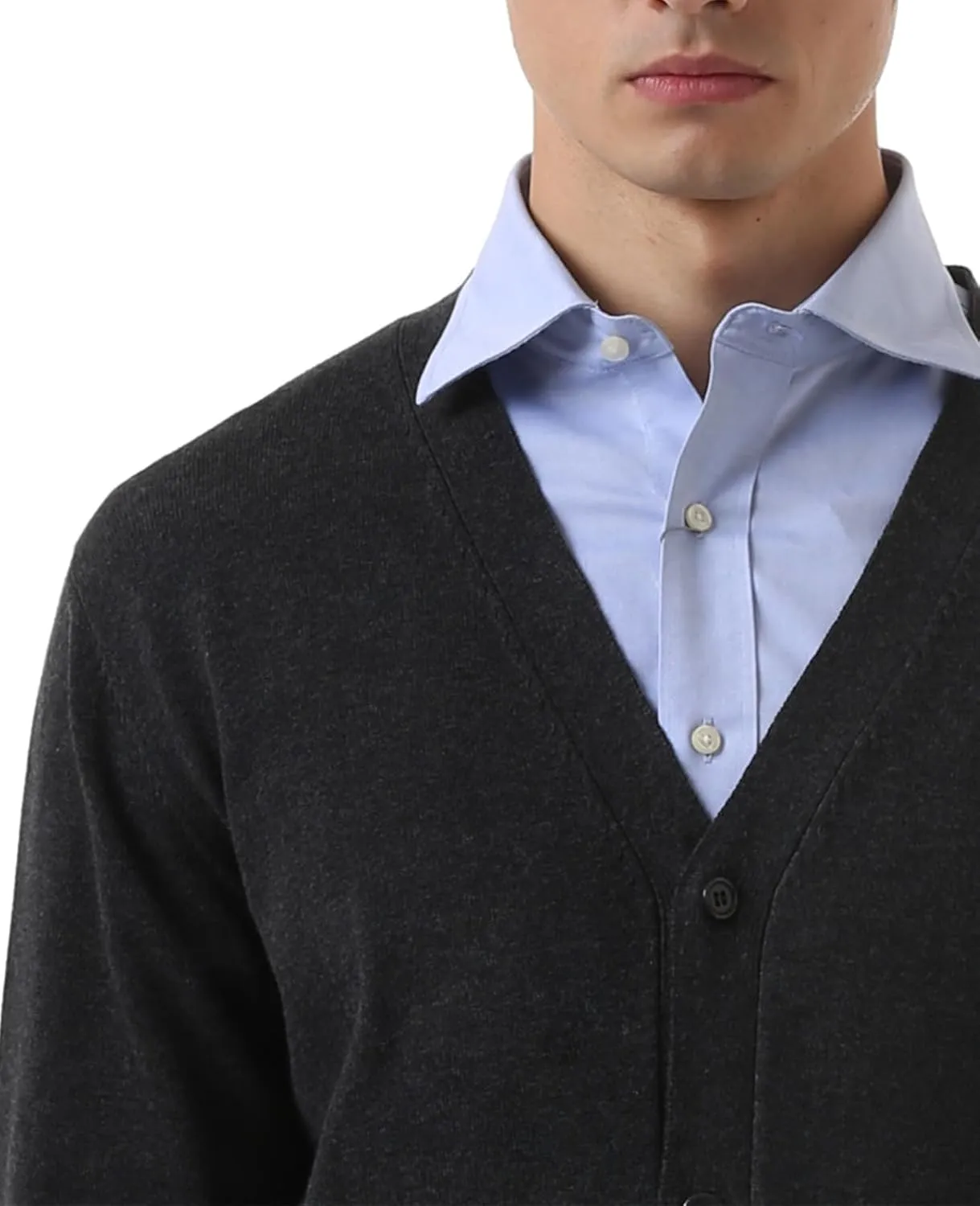 QUALFORT Men's 100% Cotton Cardigan Sweater Casual V-Neck Button Down Knitted Outerwear with Pockets