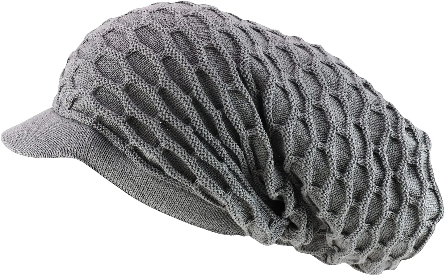 Rasta RGY Dreadlock Reggae Cotton Oversize Long Beanie Visor Cap