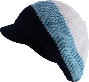 RGY Striped Jamaica Rasta Knit Deep Crown 100% Cotton Visored Beanie