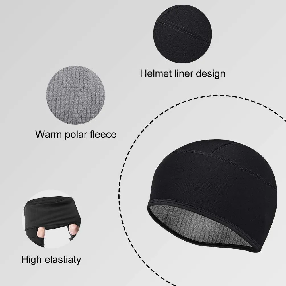 ROCKBROS Skull Cap Men & Women Thermal Cycling Helmet Liner Moisture Wicking Motorcycle Running Hat,Fits Under Helmets