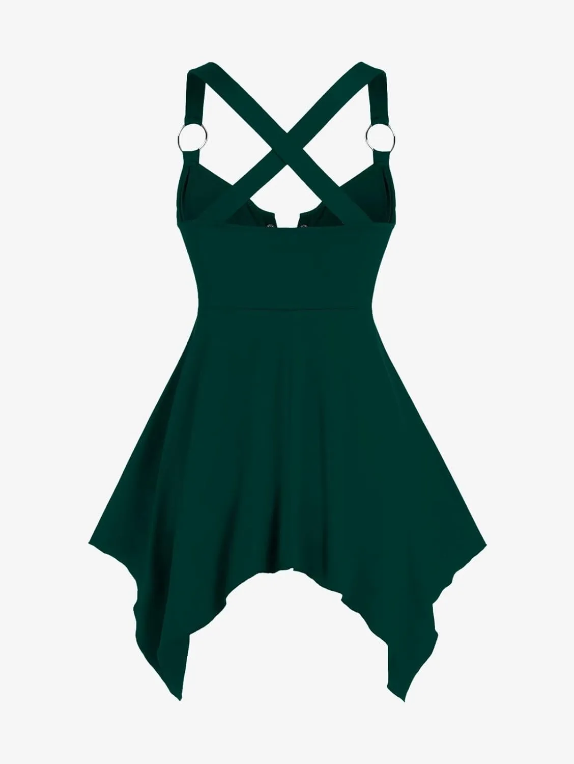 ROSE GAL Womens Plus Size Lace Up Zipper Crisscross Handkerchief Tank Top
