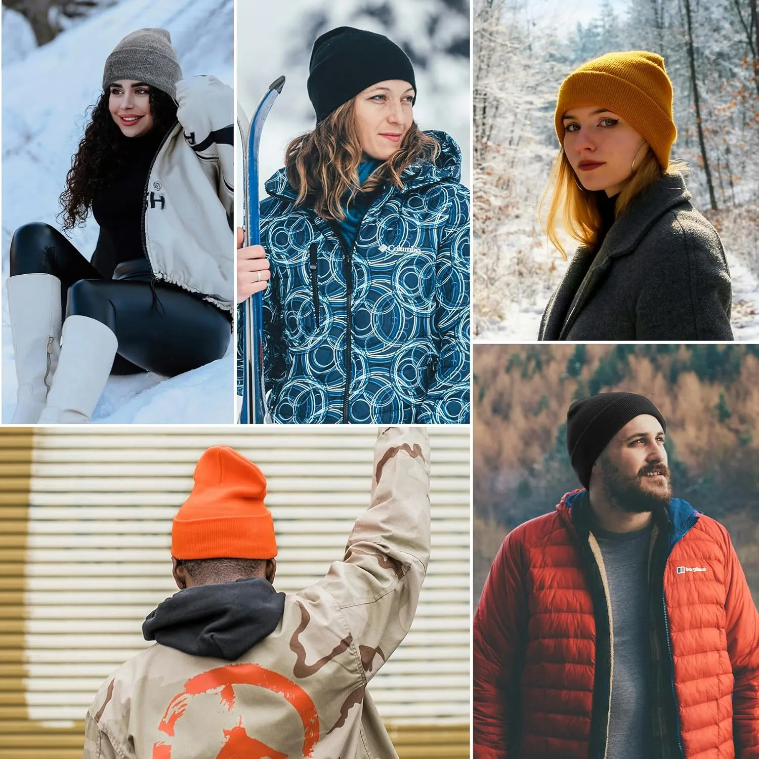 Satin Lined Beanie for Women Men Winter Hat Silk Lining Warm Cuffed Beanie Knit Hats