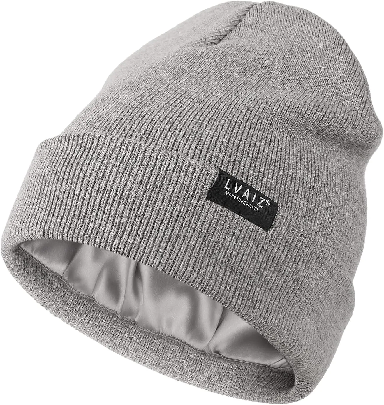 Satin Lined Winter Beanie Hats for Women Knitted Watch Hat with Silk Lining Unisex Solid Skull Cap