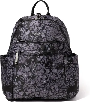 Securtex Anti-theft Vacation Travel Backpack 10x13" Slash-Resistant Nylon Daypack w/RFID, Black Hydrangea
