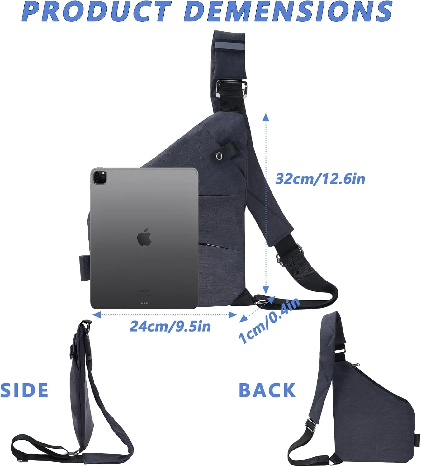 Sling Bag for Women Men, Anti Theft Travel Bag Crossbody Bags for Women Men Flex Bag for Outdoor Sport Casual Hiking Running