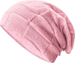 Slouchy Beanie Hats for Women Men Soft Thick Lined Winter Warm Beanies Knit Skull hat PurePink