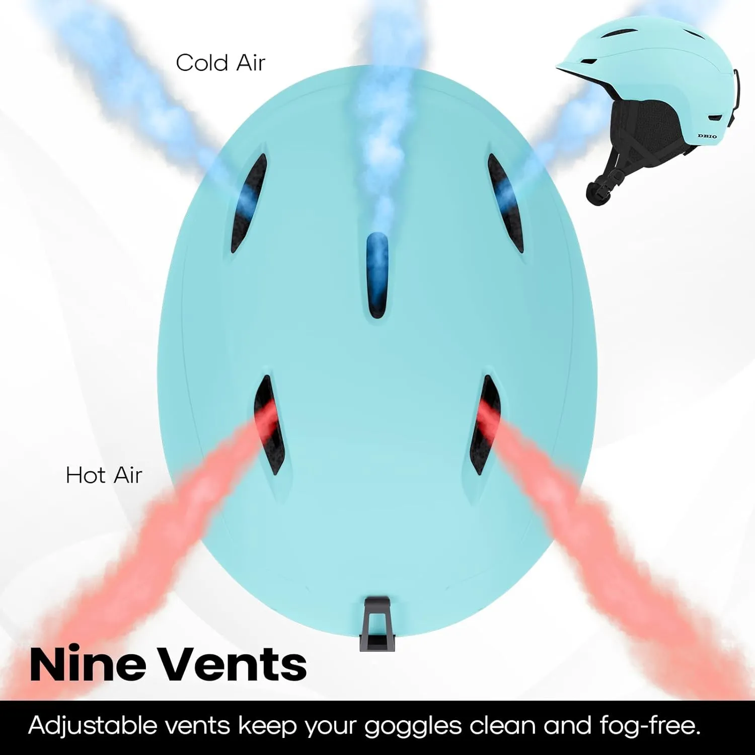 Snowboard Helmet, Ski Helmet for Adults-with 9 Vents, ABS Shell and EPS Foam, Snow Helmets for Men and Women Youth