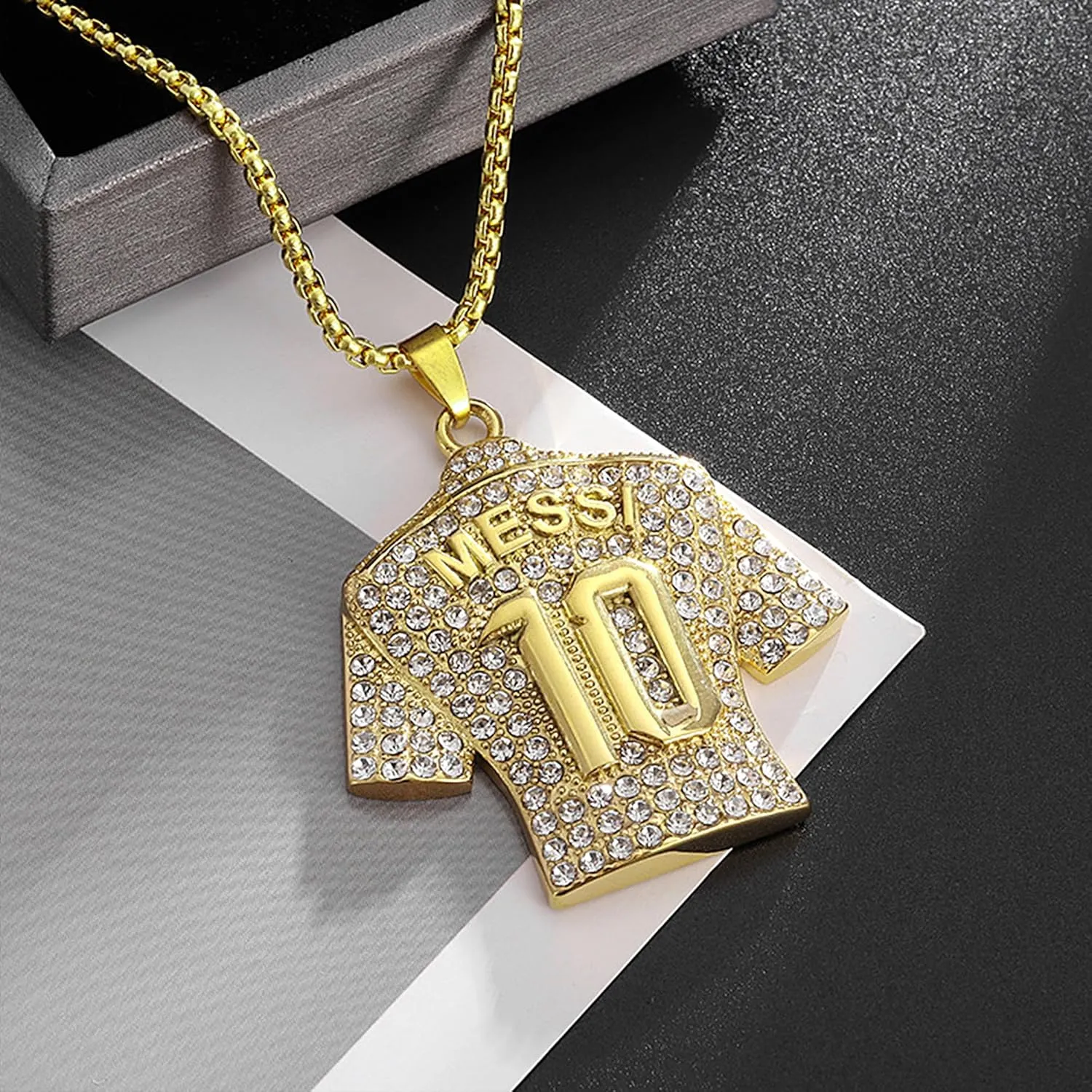 Soccer Jersey 10 Necklace, Number 10 Soccer Jersey Pendant Necklace, Titanium Steel Necklace Pendant, Football Gifts for Miami Fans