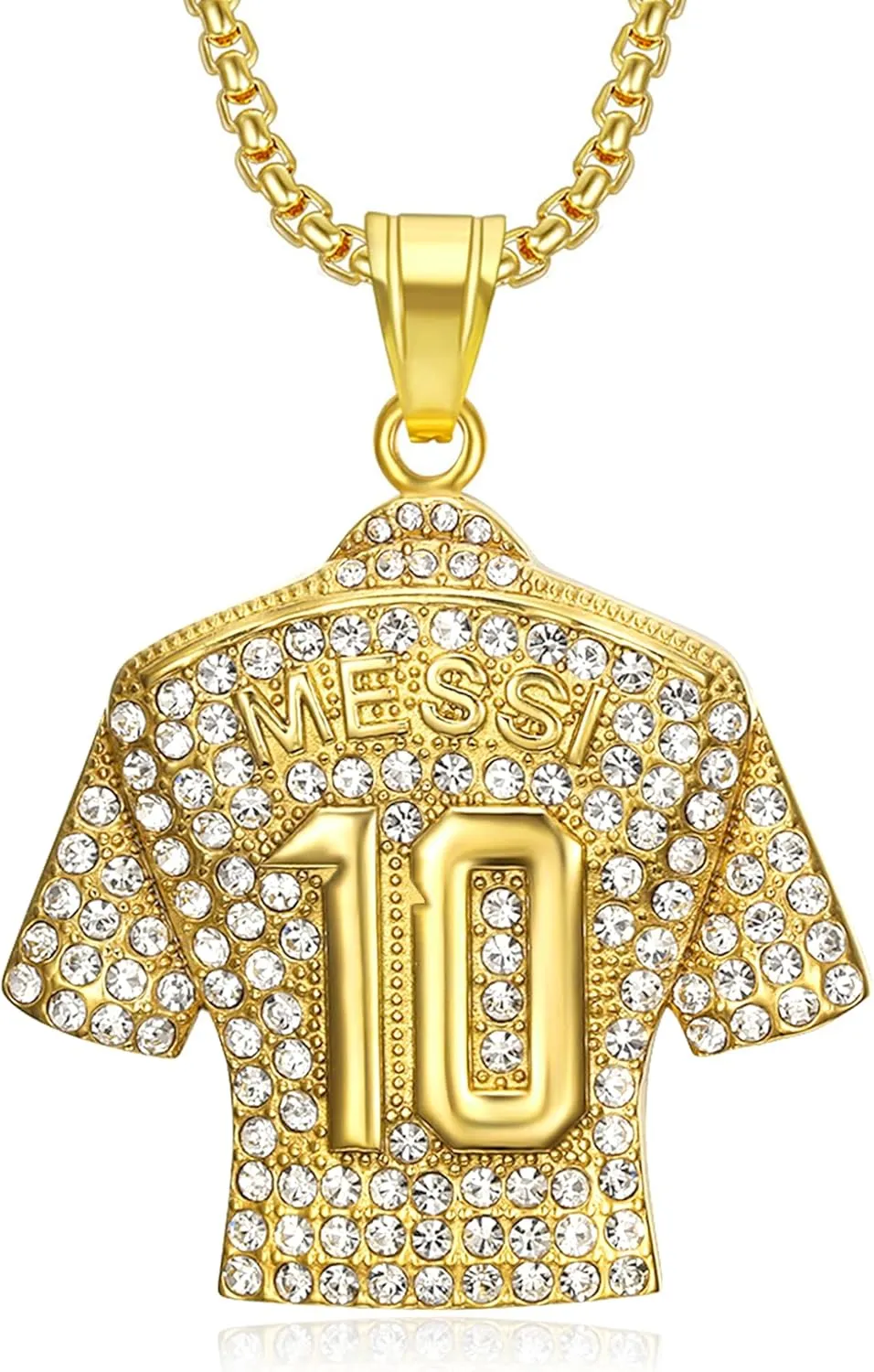 Soccer Jersey 10 Necklace, Number 10 Soccer Jersey Pendant Necklace, Titanium Steel Necklace Pendant, Football Gifts for Miami Fans