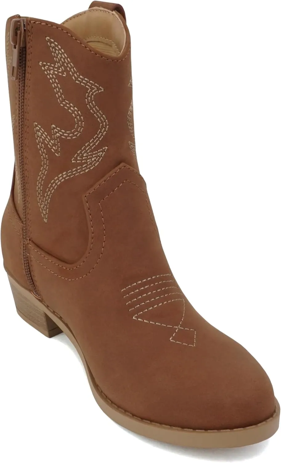 Soda ??BLAZING-2?? ~ Little Kids/Children/Girls Stitched Pointed Toe Low Heel High Top Ankle Shaft Western Boot Bootie
