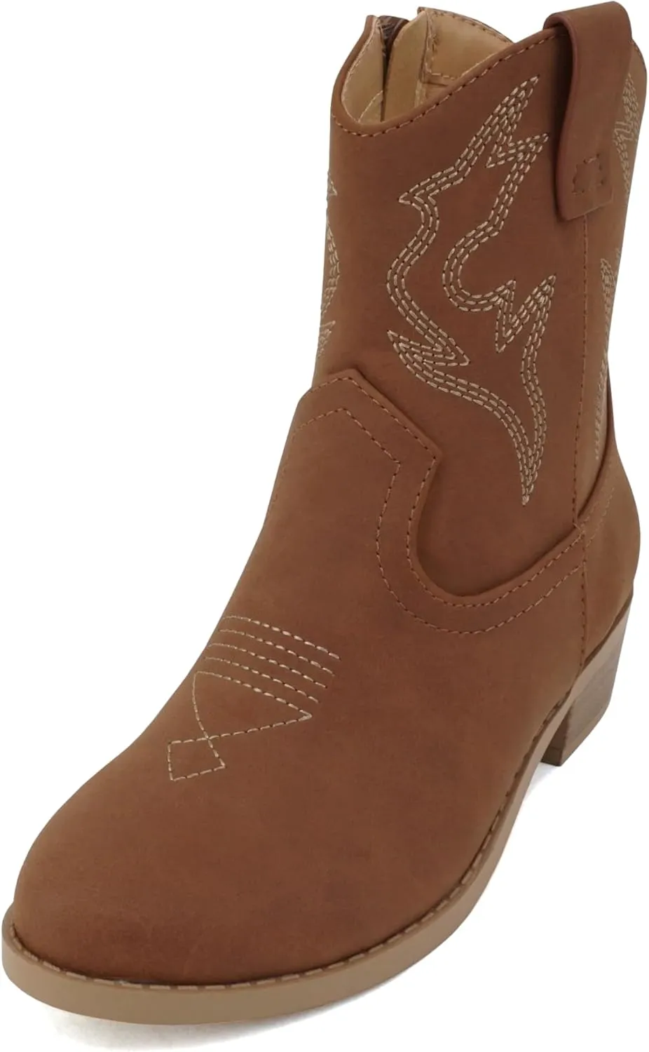 Soda ??BLAZING-2?? ~ Little Kids/Children/Girls Stitched Pointed Toe Low Heel High Top Ankle Shaft Western Boot Bootie
