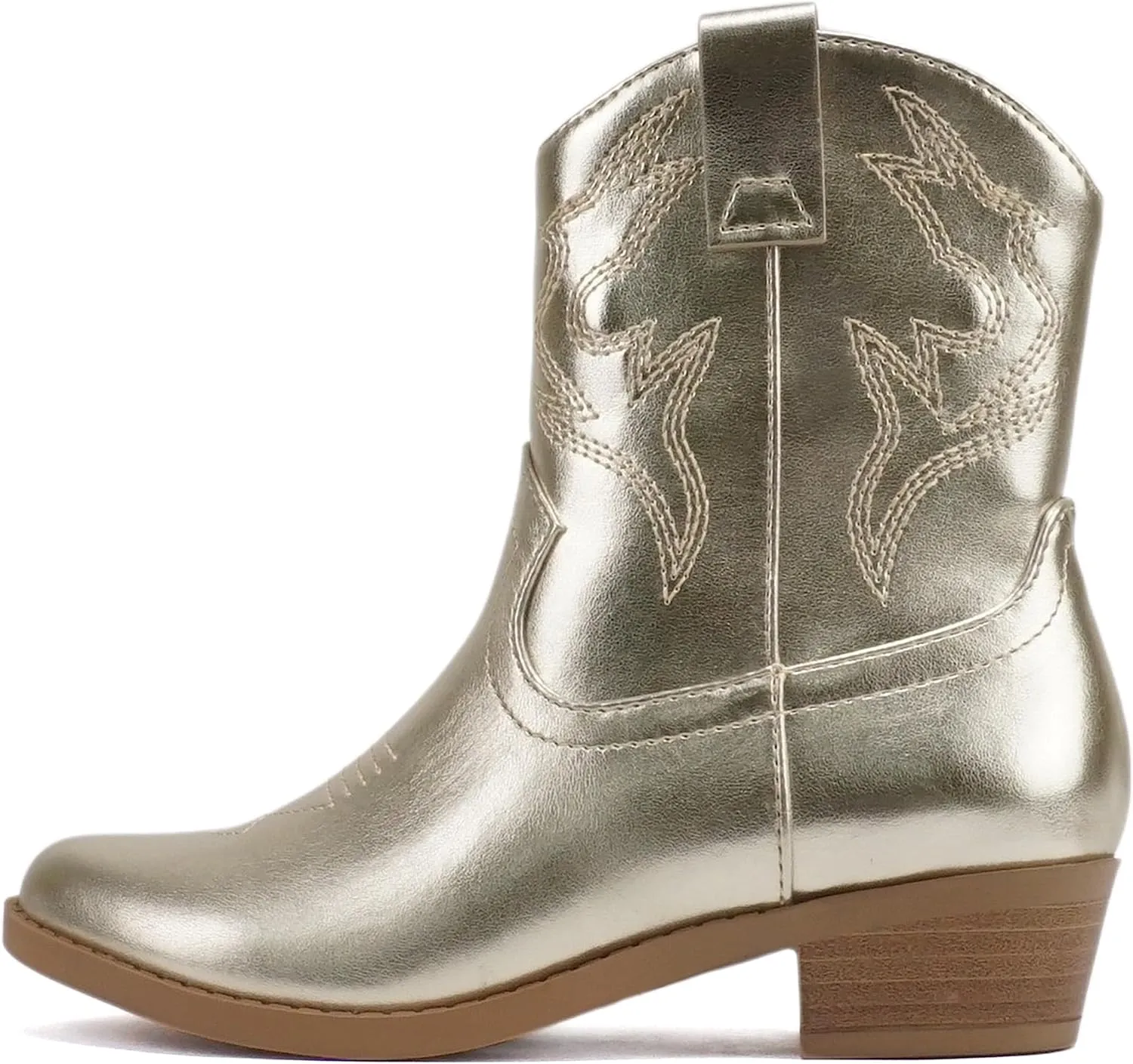 Soda ??BLAZING-2?? ~ Little Kids/Children/Girls Stitched Pointed Toe Low Heel High Top Ankle Shaft Western Boot Bootie