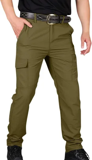 Tactic Pants for Men, Work Pants for Men Water Resistant Cargo Hiking Multi Pockets Ripstop Flex Outdoor Trousers