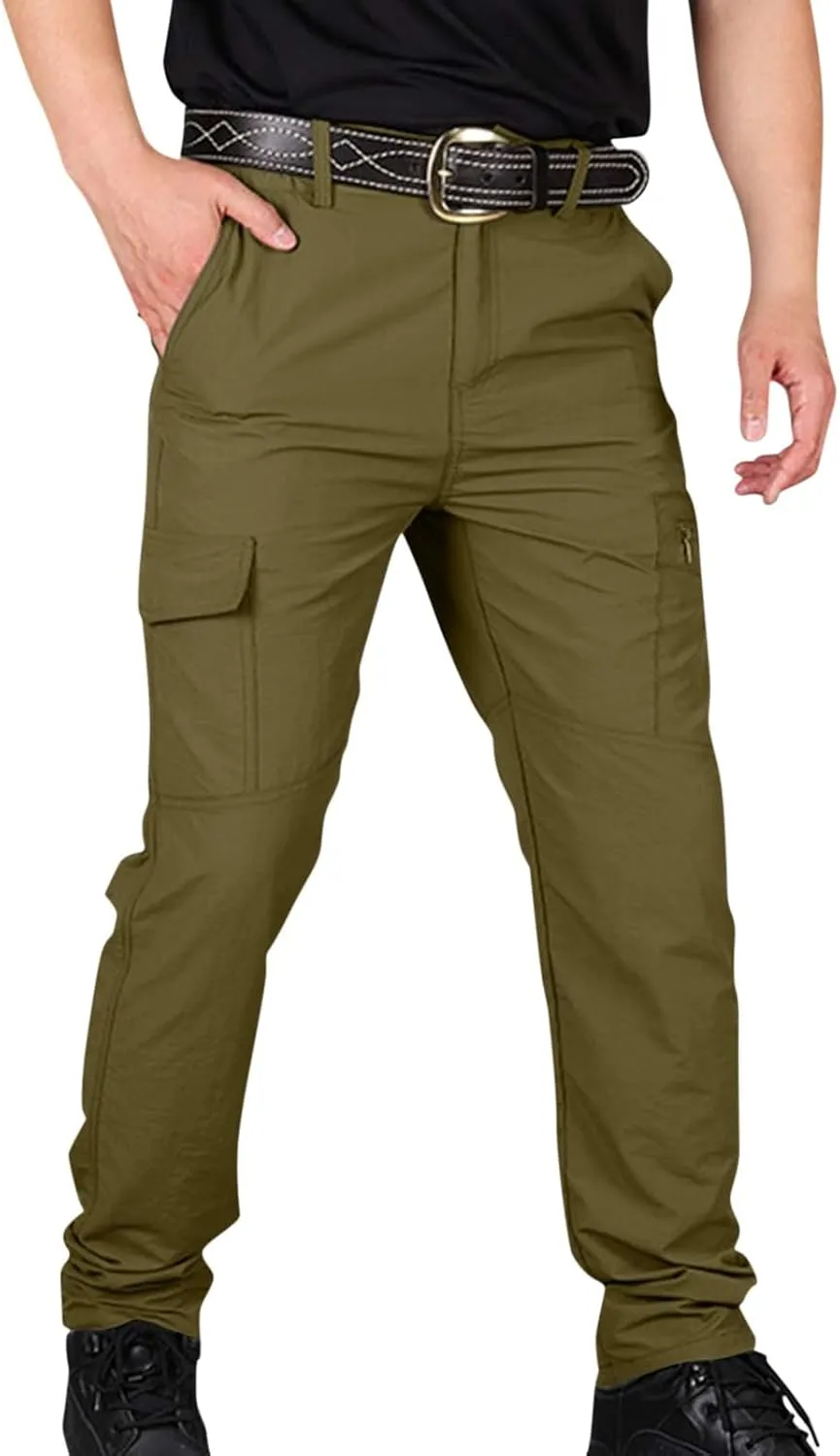 Tactic Pants for Men, Work Pants for Men Water Resistant Cargo Hiking Multi Pockets Ripstop Flex Outdoor Trousers