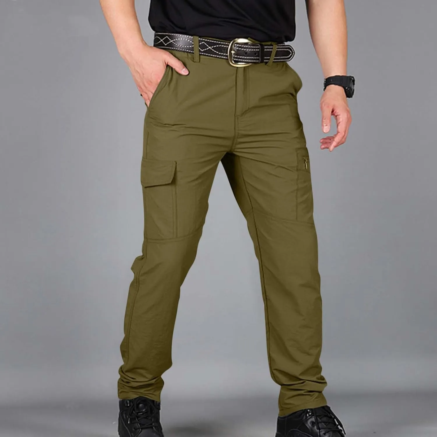 Tactic Pants for Men, Work Pants for Men Water Resistant Cargo Hiking Multi Pockets Ripstop Flex Outdoor Trousers
