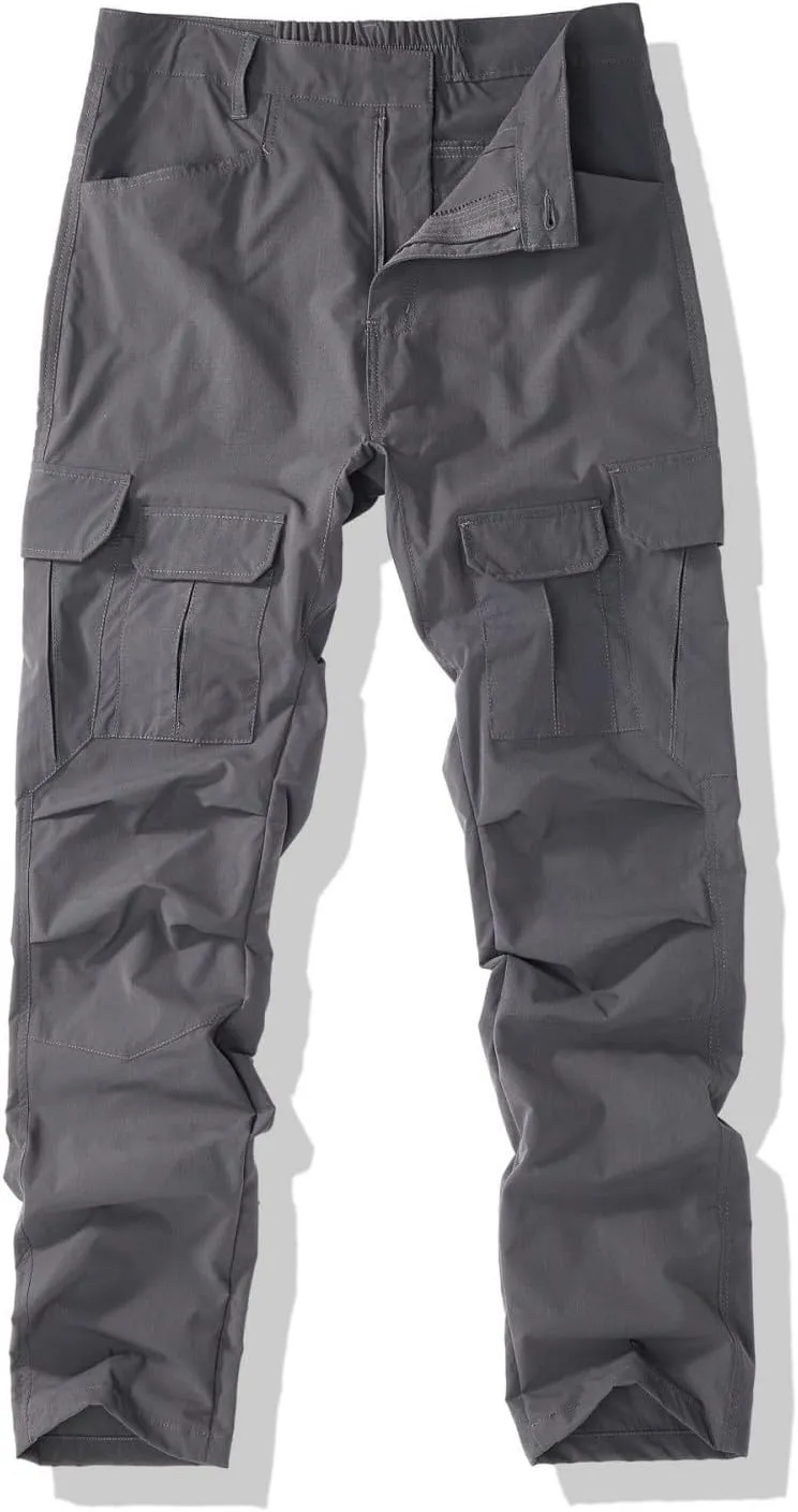 Tactical Cargo Pants for Men Slim Fit Water Resistant Quick Dry Travel Pants Wrinkle Free Work Outdoor Hiking Trousers
