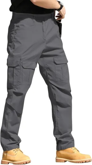 Tactical Cargo Pants for Men Slim Fit Water Resistant Quick Dry Travel Pants Wrinkle Free Work Outdoor Hiking Trousers