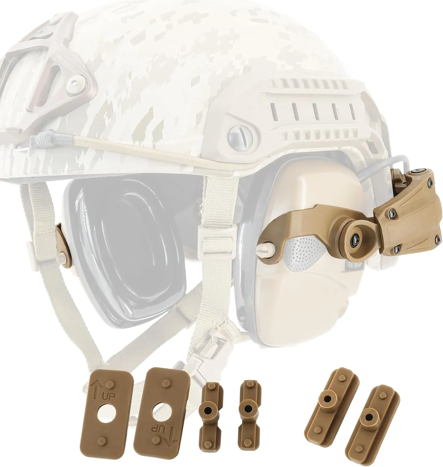 Tactical Helmet ARC Track Adapter for Tactical Electronic Shooting Earmuff Compatible Howard Leight Impact Sport Headset