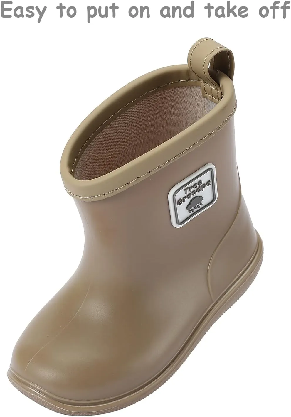 Tree Grandpa Toddler Rain Boots for Boys Girls Waterproof Baby Kids Rain Boots With Easy-on