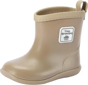 Tree Grandpa Toddler Rain Boots for Boys Girls Waterproof Baby Kids Rain Boots With Easy-on