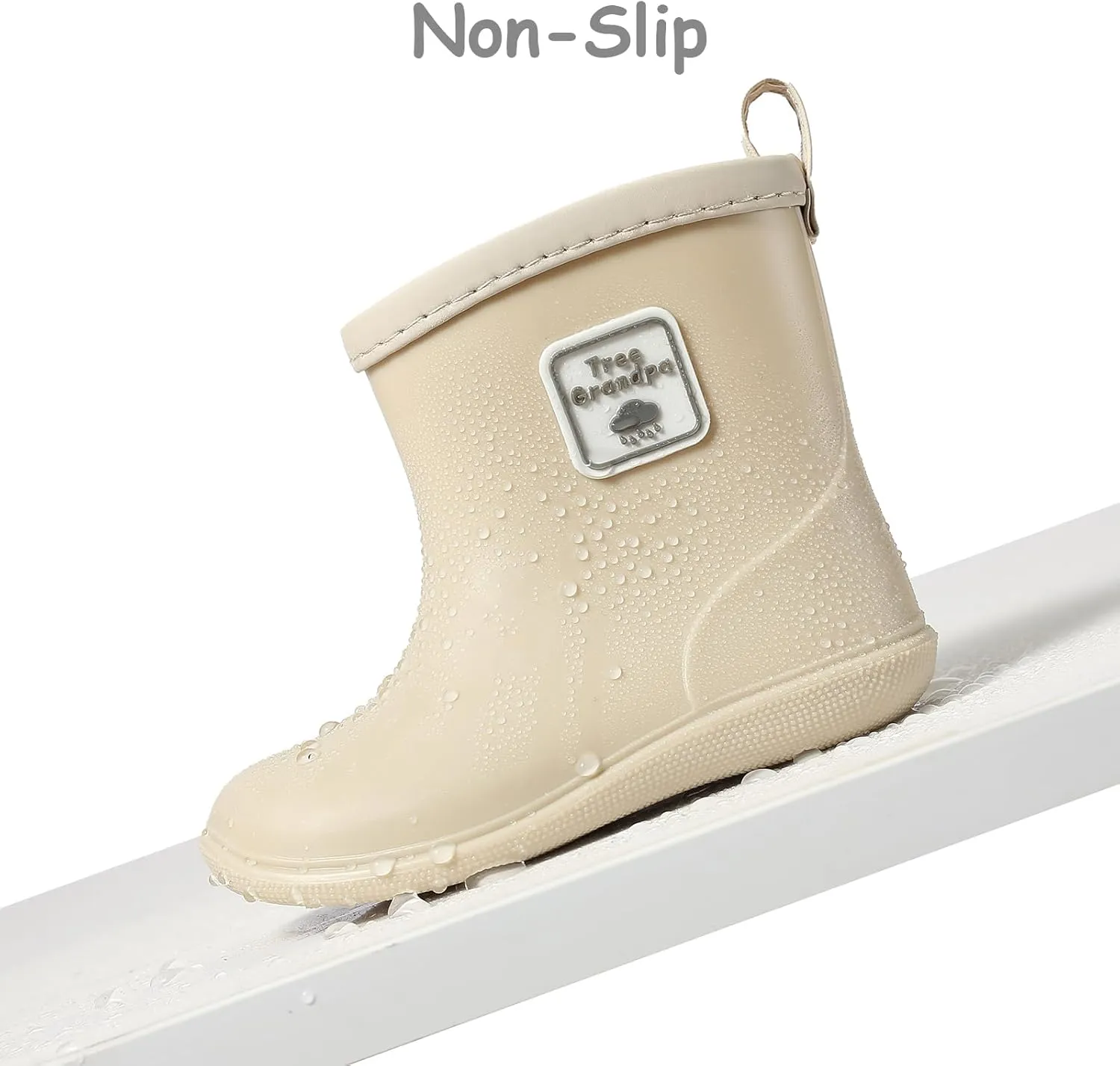 Tree Grandpa Toddler Rain Boots for Boys Girls Waterproof Baby Kids Rain Boots With Easy-on
