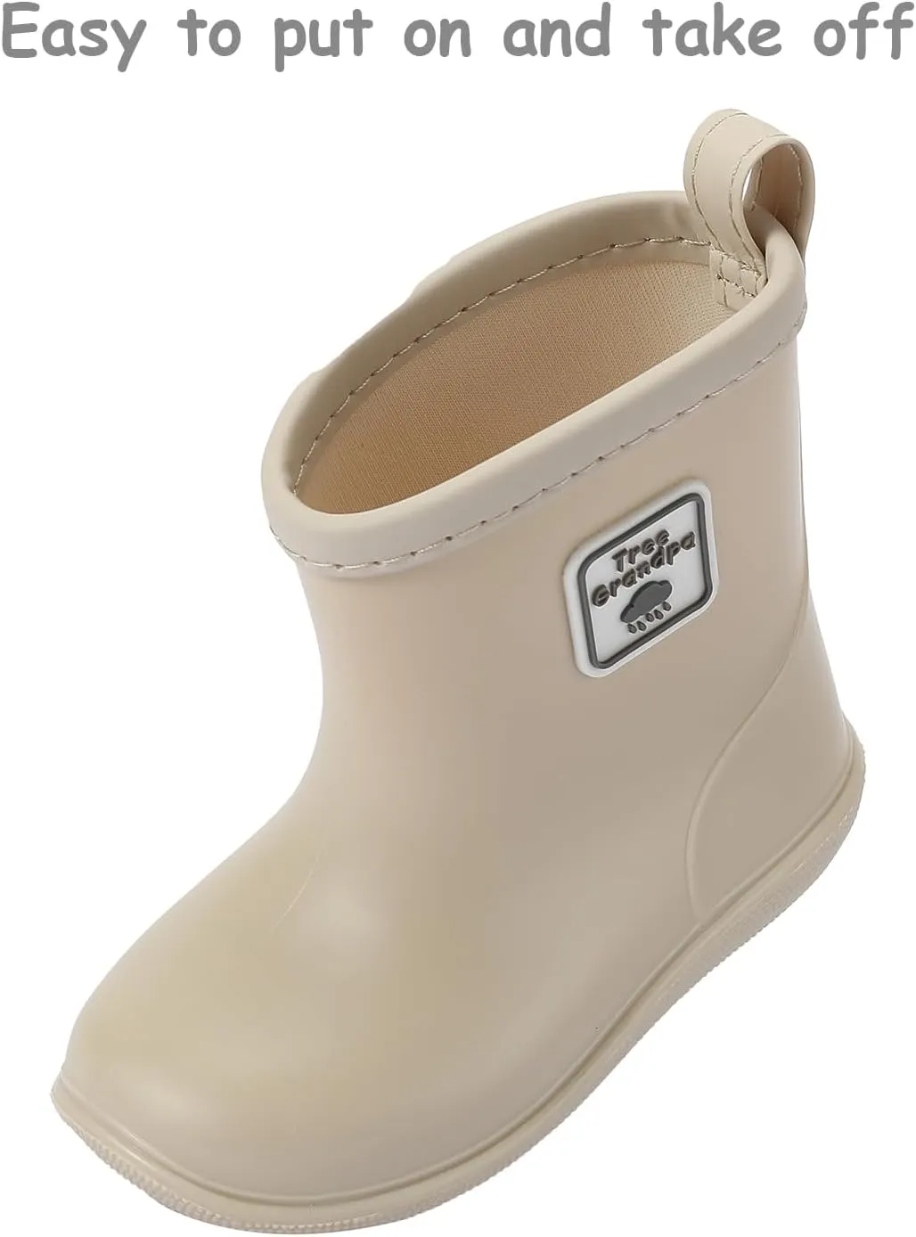 Tree Grandpa Toddler Rain Boots for Boys Girls Waterproof Baby Kids Rain Boots With Easy-on