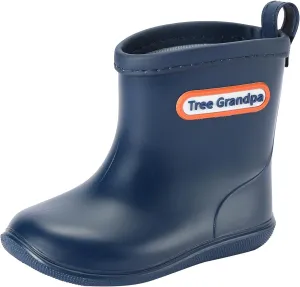 Tree Grandpa Toddler Rain Boots for Boys Girls Waterproof Baby Kids Rain Boots With Easy-on