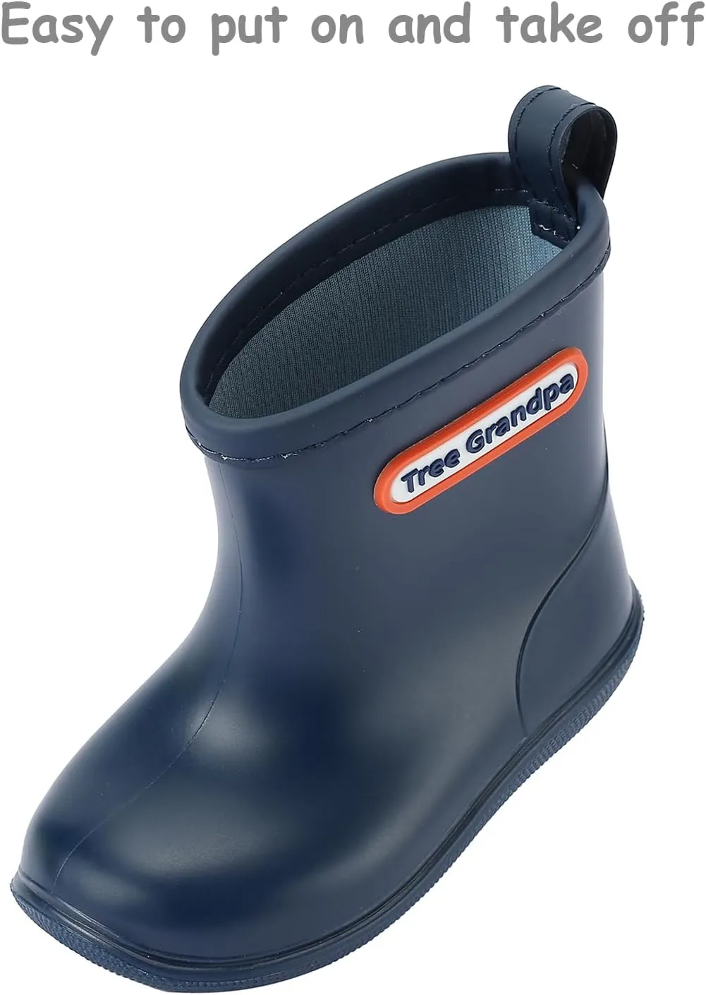 Tree Grandpa Toddler Rain Boots for Boys Girls Waterproof Baby Kids Rain Boots With Easy-on