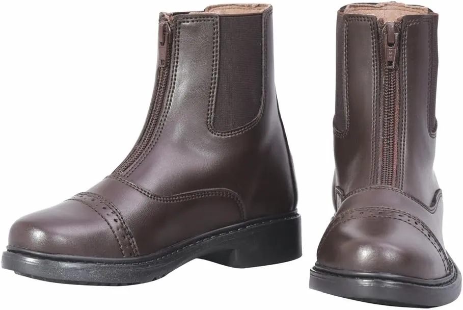 TuffRider Children??s Starter Front Zip Paddock Boots | Durable, Easy to Clean Water-Resistant Horse Riding Boots for Kids