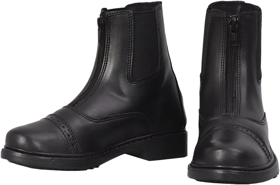 TuffRider Children??s Starter Front Zip Paddock Boots | Durable, Easy to Clean Water-Resistant Horse Riding Boots for Kids