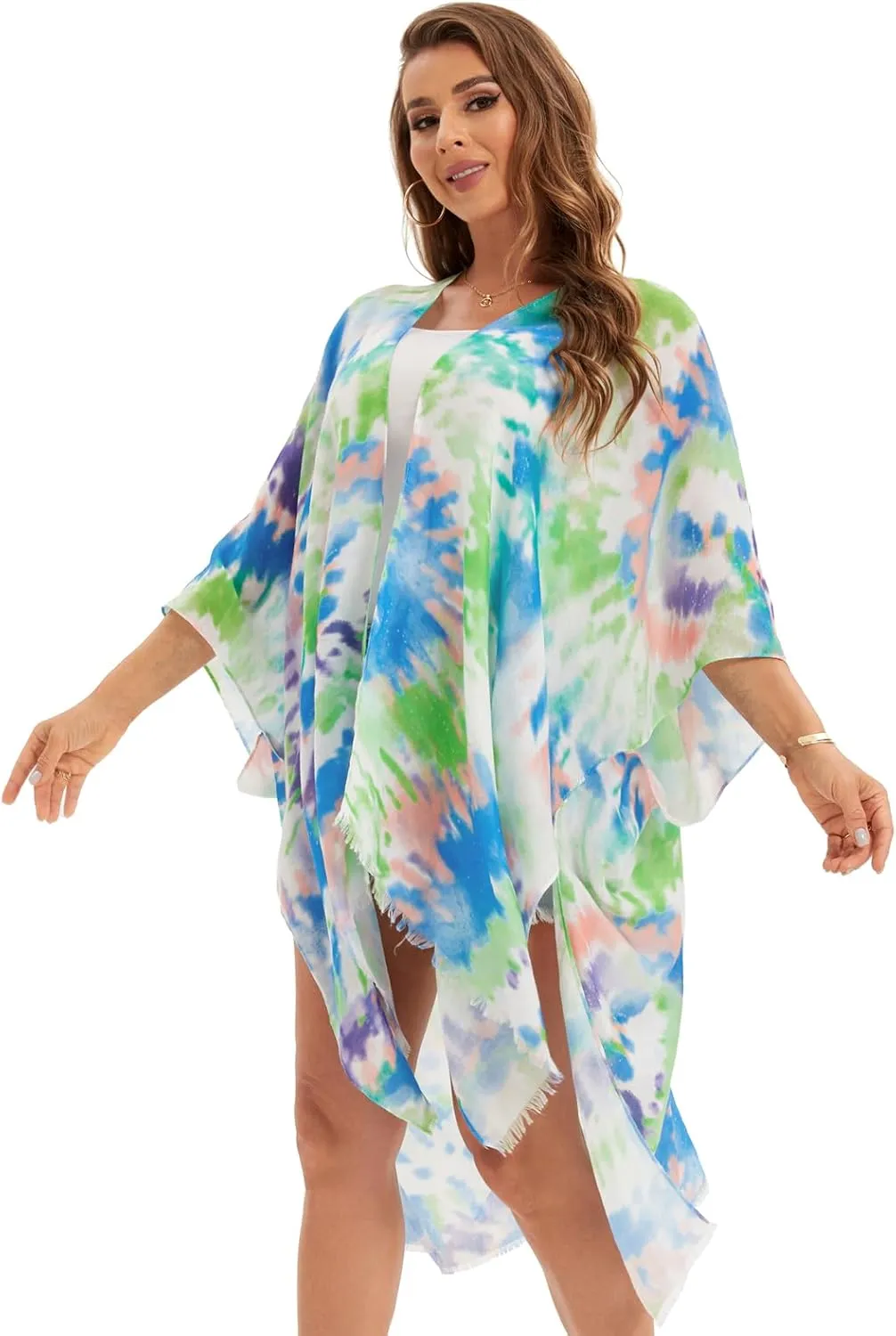 Umjetnost Women's Swimsuit Coverups Summer Beach Cover Up Casual Loose Kimono Cardigans for Swimwear